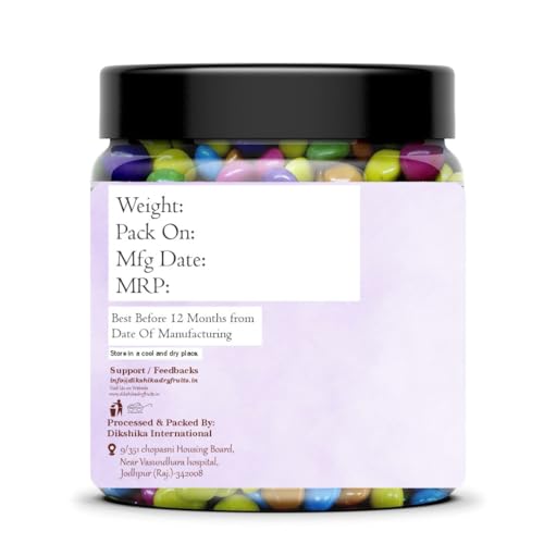 Dikshika Dry Fruits Chocolate Munchies 400 gm | Gems Candy | Colorful Chocolate Button | Candy Perfect for Cake Decoration | Chocolate Candy for Kids & Adult