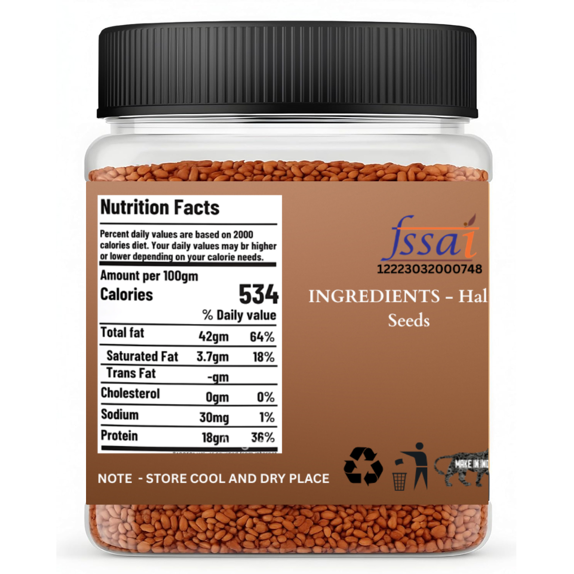 Raw Halim Seeds (Garden Cress) - High Fiber & Iron Superfood - Supports Hormonal Balance & Immunity - Non-GMO, Gluten-Free Aliv Seeds for Smoothies & Salads