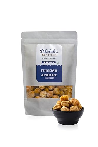Dikshika Dry Fruits Premium Turkish Apricot | Sun Dried Gluten Free Apricots With No Added Sugar | Add Naturally Sweet Apricots To Your Healthy Recipes (250 G)