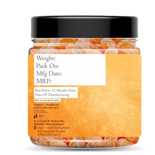 Dikshika Dry Fruits Orange Candy 400 gm| Narangee Candy | Narangee Toffee | SantraToffee | Vegetarian | Orange Flavoured Toffee | Sweet Toffee