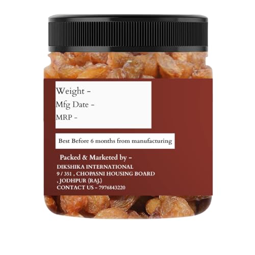 Dikshika Dry Fruits Premium Raisin Munakka (Abjosh) - 500G |Pathogen Free | Antioxidant |Dried Grapes |Diet Food |Made Naturally|