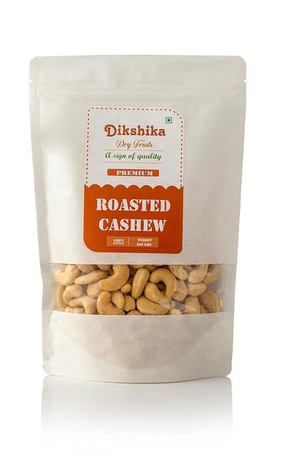 Dikshika Dry Fruits Classic Salted & Roasted Cashews 500 gm | Premium Crunchy Kaju nuts | Rich in Protein, Magnesium & Phosphorus | No Artificial Colours & Flavours
