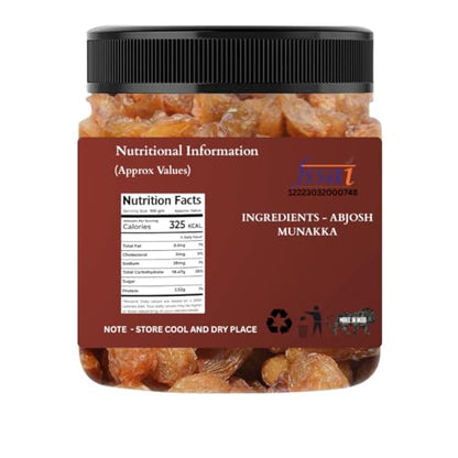 Dikshika Dry Fruits Premium Raisin Munakka (Abjosh) - 500G |Pathogen Free | Antioxidant |Dried Grapes |Diet Food |Made Naturally|