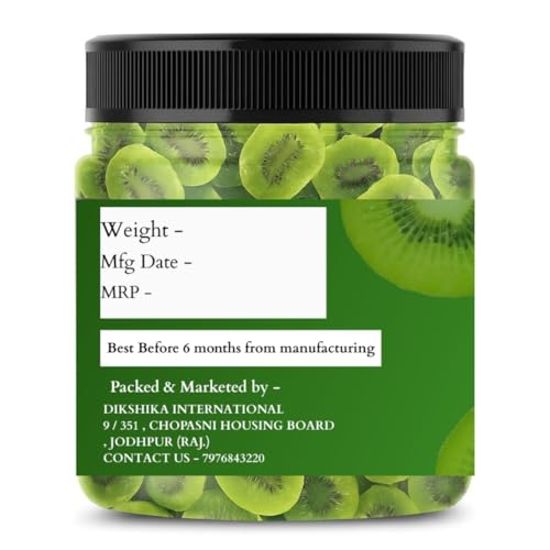 Dikshika Dry Fruits Dried Kiwi Slices 500 gm | Candied Dry Fruit Naturally Sweet and Dehydrated Kiwi | High Fibre, Energy Booster |Delicious Dried Kiwi For Eating