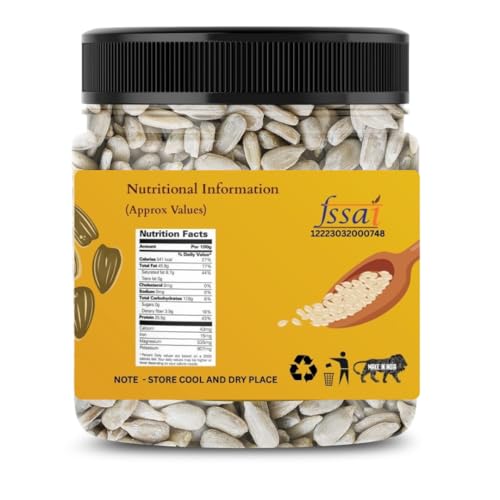 Dikshika Dry Fruits Raw sunflower seeds 250 gm - Raw Sunflower Seeds for Eating | Diet Food | Healthy Snack | suryaful seeds | Weight management | Source of Antioxidants | Fibre rich superfood