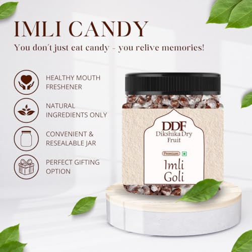 Dikshika Dry Fruits Imli Candy 300 gm | Khatti Meethi Imly, Chulbuli Emli Tamarind Twist Candy, Twisted Emly Candy | Sweet and Sour Tamarind Candy | Emly gatagat
