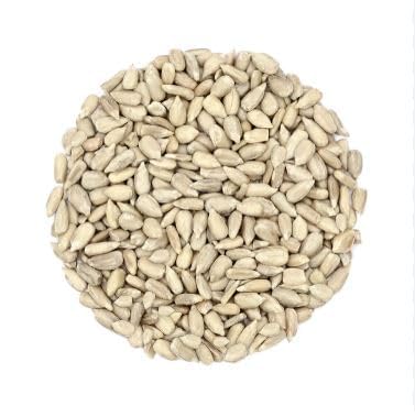 Pile of pine nuts on a white background