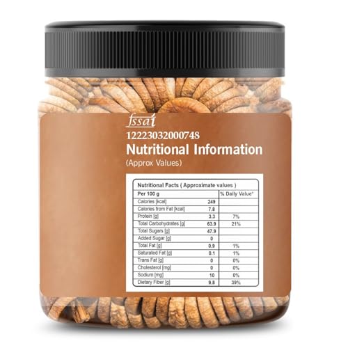 Dikshika Dry Fruits Premium Dried Afghani Anjeer 250 gm | Rich Source of Vitamins, Fiber & Iron | Dry Figs/Big Size Anjeer Dry Fruit | Low in calories & Fat Free | Healthy Snack