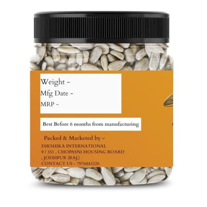 Dikshika Dry Fruits Raw sunflower seeds 250 gm - Raw Sunflower Seeds for Eating | Diet Food | Healthy Snack | suryaful seeds | Weight management | Source of Antioxidants | Fibre rich superfood