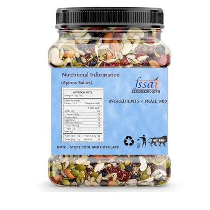 Dikshika Dry Fruits Premium Trail Mix | Healthy Mixed Nuts with Dry Fruits/Health Dry Fruits Mix | Almonds, Cashews, Raisins, Cranberry, Pumpkin, Watermelon Seeds Many More | Special Trail Mix (1Kg)