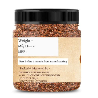 Dikshika Dry Fruits Flax Seeds 1 kg - Alsi Seeds | Flax Seeds for Hair Growth | Raw Seeds for Eating | Source of Iron & Dietary Fibre | Rich in Protein