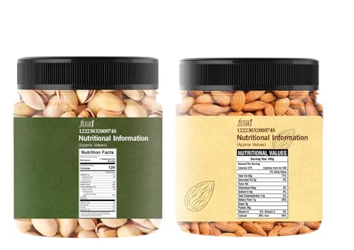 Dikshika Dry Fruits Combo Pack | California Almonds 500g + Pistachios 500g | Healthy Snack, Rich in Antioxidants, Protein, and Fiber | All-Natural, No Preservatives