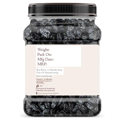 Dikshika Dry Fruits Premium Black Raisins - 250 g | Kali Kishmish | Munakka Dry Fruits | Naturally Sweet and Tasty | Pure Seedless Kismis Raisins | Healthy Snacks | Kali Draksh