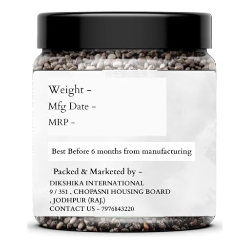 Dikshika Dry Fruits Chia Seeds 1 kg - Healthy Raw Seeds | Clean Chia Seeds for Eating | Healthy Snacks | Calcium and Protein Rich Seeds