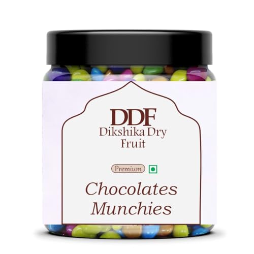 Dikshika Dry Fruits Chocolate Munchies 400 gm | Gems Candy | Colorful Chocolate Button | Candy Perfect for Cake Decoration | Chocolate Candy for Kids & Adult