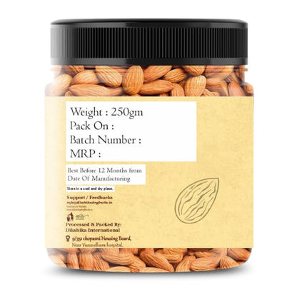 Dikshika Dry Fruits California Almond Nuts 1000g | High Protein Snack and Super Healthy Nuts | Amazing Quality Almond | Purely Natural Badam | Crunchy & Nutty | Premium Badam Giri