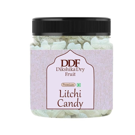Dikshika Dry Fruits Litchi Candy | Vegetarian No Transfat Premium Litchi Flavored Delight with Real Fruit Taste
