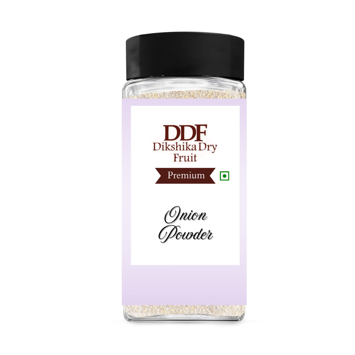 Jar of DDF Onion Powder on a white background