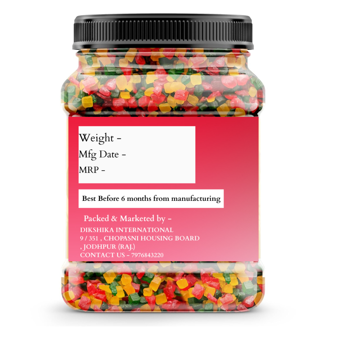 Dikshika Dry Fruits Mix Tutti Frutti Cherries Fresh Fruits 250 gm | Tutti Frutti for Cake | Sweet Toppings Cherries/Cherry For Cakes & Cookies Decoration